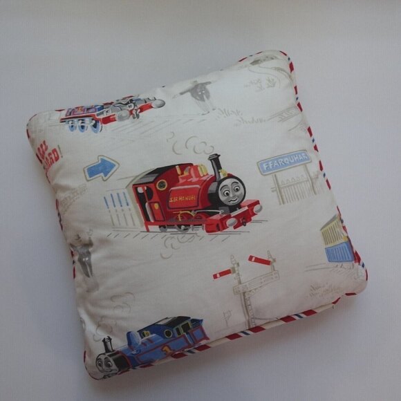 Doodlefish Thomas The Train Pillow Case 18"x18" + The Company Store Throw Pillow - Picture 3 of 12